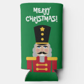 Kerst partij notenkraker aangepaste slank seltzer blikjeskoeler (Achterkant)