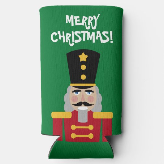 Kerst partij notenkraker aangepaste slank seltzer blikjeskoeler (Achterkant)