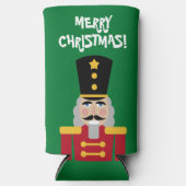 Kerst partij notenkraker aangepaste slank seltzer blikjeskoeler (Voorkant)