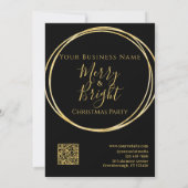 Kerst Party Business Zwart Goud Kaart (Achterkant)