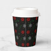 Kerst Party Cups Maat: 8 oz Papieren Beker met Lid (Rechts)