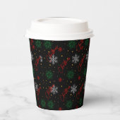 Kerst Party Cups Maat: 8 oz Papieren Beker met Lid (Links)