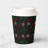 Kerst Party Cups Maat: 8 oz Papieren Beker met Lid (Rechts)