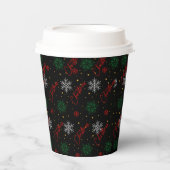 Kerst Party Cups Maat: 8 oz Papieren Beker met Lid (Voorkant)