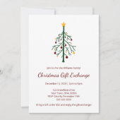 Kerst Party Gift Exchange Feestelijk Evergreen Kaart (Voorkant)