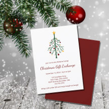 Kerst Party Gift Exchange Feestelijk Evergreen