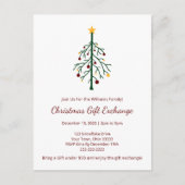 Kerst Party Gift Exchange Feestelijk Evergreen Uitnodiging Briefkaart (Voorkant)