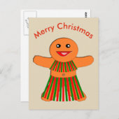 Kerst Party Gingerbread Vrouw Briefkaart (Voorkant / Achterkant)