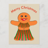 Kerst Party Gingerbread Vrouw Briefkaart (Voorkant)