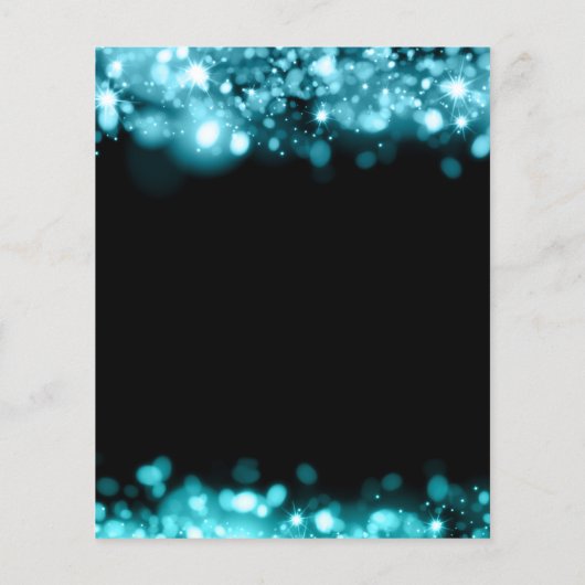 Kerst Party Glam Blauwgroen Lichten Flyer (Achterkant)