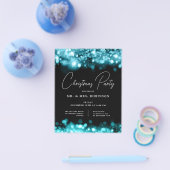 Kerst Party Glam Blauwgroen Lichten Flyer (Enkel)