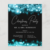 Kerst Party Glam Blauwgroen Lichten Flyer (Voorkant)