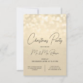 Kerst Party Glam Gold Lights Sparkle Invite Bedankkaart (Voorkant)