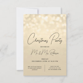 Kerst Party Glam Gold Lights Sparkle Invite Bedankkaart