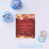 Kerst Party Glam Goud Rode Lichten Flyer (Enkel)