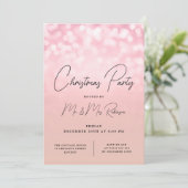 Kerst Party Glam Roos Gold Lights Sparkle Kaart (Staand voorkant)