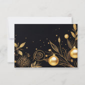 Kerst Party Goud Moderne Vakantie Feestelijk RSVP Kaartje (Achterkant)