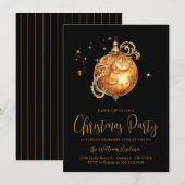 Kerst Party Goud Zwart Holiday Bulb Kaart (Voorkant / Achterkant)