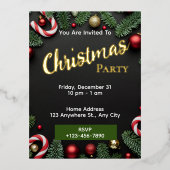 Kerst Party Invitation bewerkbare Folie Briefkaart (Voorkant)