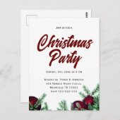 Kerst Party Invitation Briefkaarten (Voorkant / Achterkant)