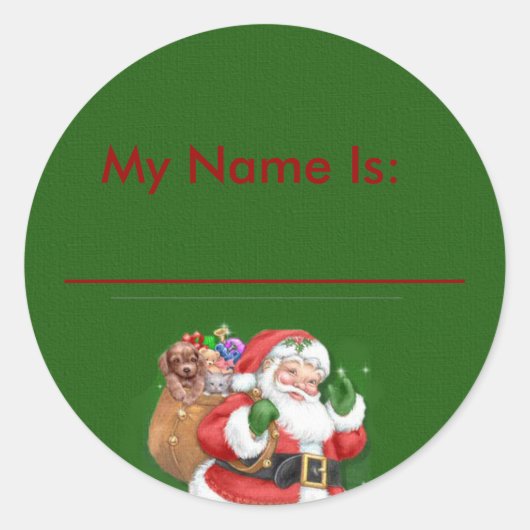 Kerst Party Naam Stickers (Voorkant)
