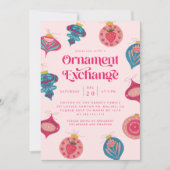Kerst Party Ornament Exchange Uitnodiging (Voorkant)
