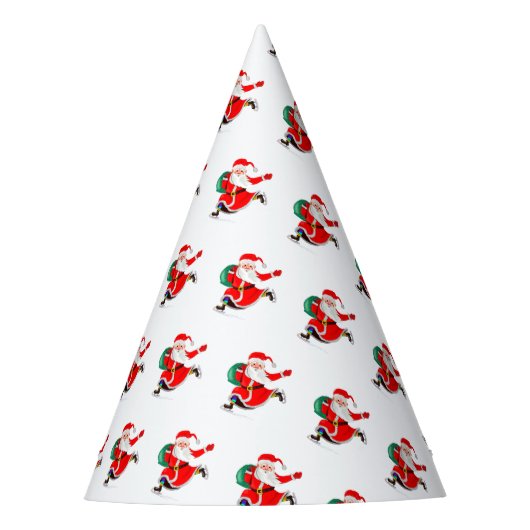 Kerst Party Papier Petten met Santa Feesthoedjes (Voorkant)