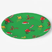 Kerst Party Papieren Borden – Schattigee Patroon Papieren Bordje (Gekanteld)