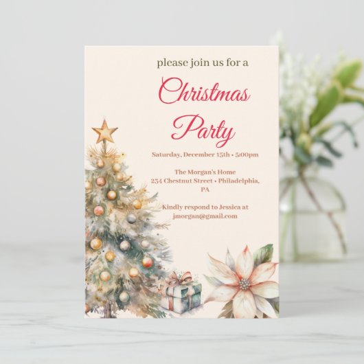 Kerst Party peperkoek Kaart (Staand voorkant)