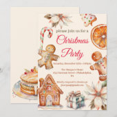 Kerst Party peperkoek Kaart (Voorkant / Achterkant)