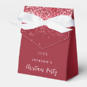 Kerst Party rode glitter elegant modern Bedankdoosjes (Voorkant Zijde)