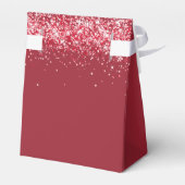 Kerst Party rode glitter elegant modern Bedankdoosjes (Achterkant)