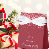 Kerst Party rode glitter elegant modern Bedankdoosjes
