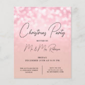 Kerst Party Roos Gouden Lichten Sparkle Invite Flyer (Voorkant)