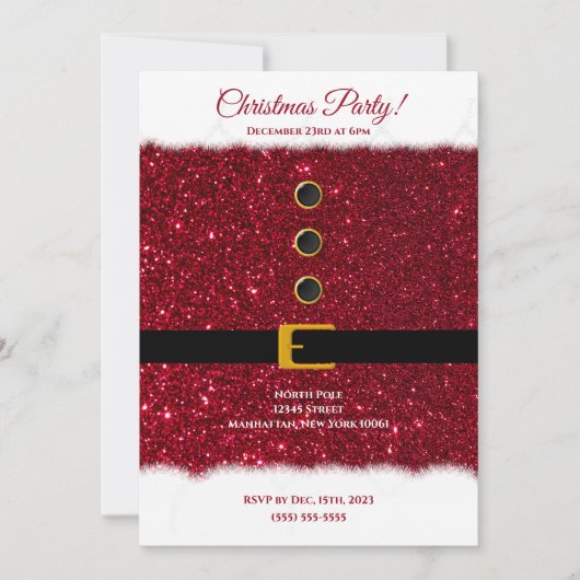 Kerst Party-Santa's oogverblindende rode outfit- Kaart (Voorkant)