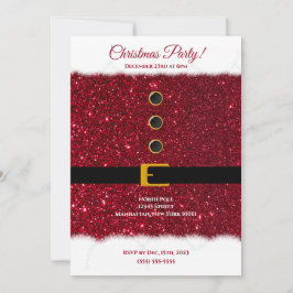 Kerst Party-Santa's oogverblindende rode outfit- Kaart