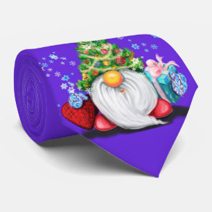 Kerst Party Stropdas Happy Gnome met Gift