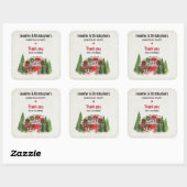 Kerst Party Trailer Camper Outdoorsy Thema Vierkante Sticker (Vel)