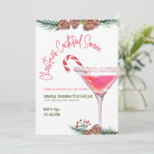 Kerst Party Vakantie Cocktail Work Party Kaart (Staand voorkant)