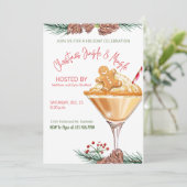 Kerst Party Vakantie Cocktail Work Party Kaart (Staand voorkant)