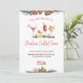 Kerst Party Vakantie Cocktail Work Party Kaart (Staand voorkant)