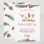 Kerst Party Vakantie Cocktail Work Party Kaart (Voorkant / Achterkant)