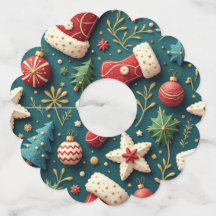 Kerst Party Wijnglas Labels