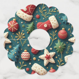 Kerst Party Wijnglas Labels