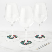 Kerst Party Wijnglas Labels (Set)