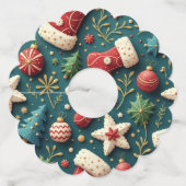 Kerst Party Wijnglas Labels (Achterkant)