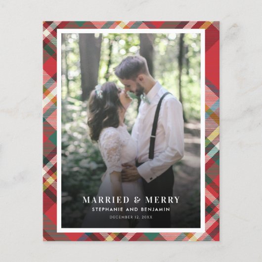 Kerst Pas getrouwd Foto Getrouwd en Vrolijke Kaart (Voorkant)