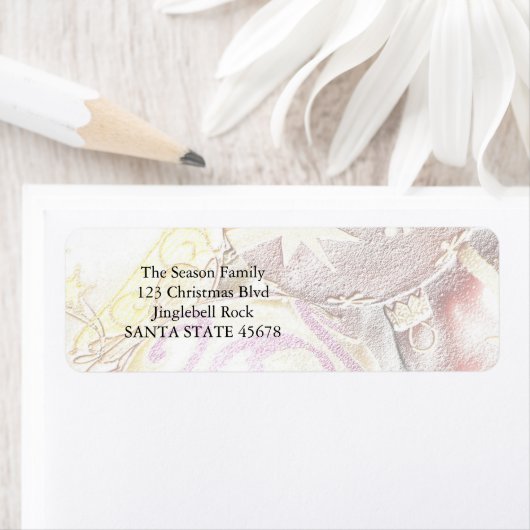 Kerst Pastel Ornamenten Etiket (Insitu)