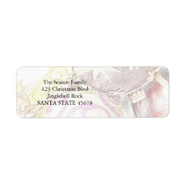 Kerst Pastel Ornamenten Etiket