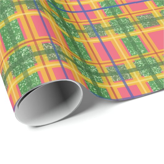 Kerst Patch Pattern Wrapping Paper Cadeaupapier (Rol Hoek)